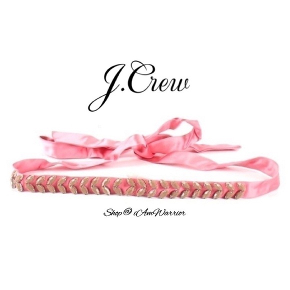 J.Crew NWT pink silk embellished ribbon belt *shop@iamwarrior main image 6